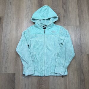 The North Face Jacket Womens XS Green Hooded Full Zip Fleece Outdoor Coat